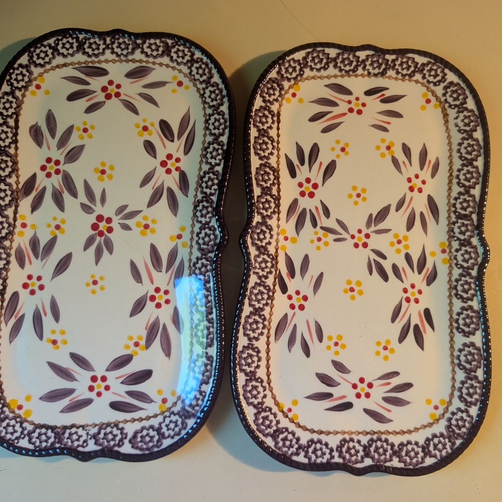 Temptations Floral Serveware Set - Purple, Yellow, Red